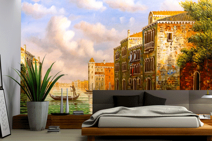  کاغذ دیواری لایه باز خانه و رودخانه   wn-008